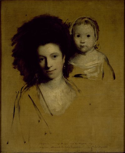 Studies van Georgiana, hertogin van Devonshire en haar dochter Lady Georgiana Cavendish door Joshua Reynolds