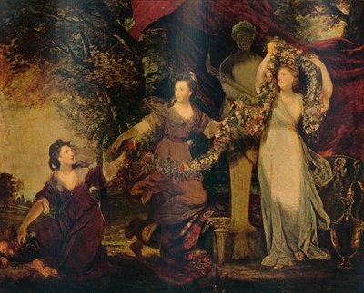 De Gratiën die een terminale figuur van Hymen versieren, 1773 door Joshua Reynolds