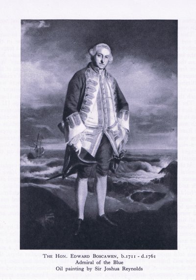 De Hon Edward Boscawen, uit British Adventure gepubliceerd door Collins, 1947 door Joshua Reynolds