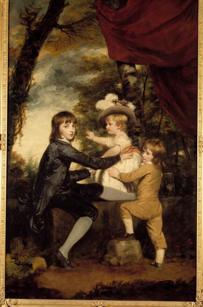 De Lammeren Kinderen. Schilderij door Joshua Reynolds (1723-1792). 18e eeuw. Privécollectie door Joshua Reynolds