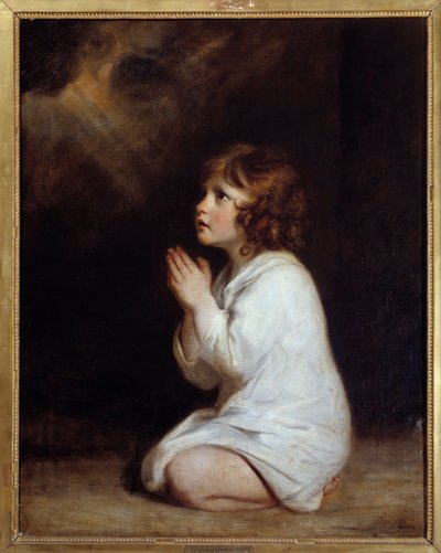 De kleine Samuel in gebed door Joshua Reynolds
