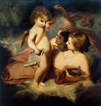 Venus Berispt Cupido voor het Leren van Rekenen door Joshua Reynolds
