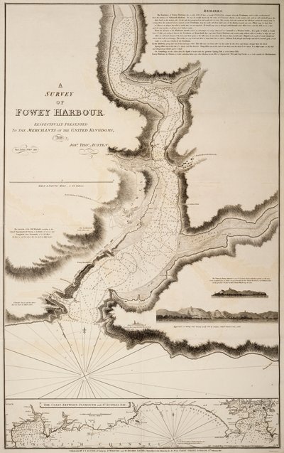 Een onderzoek van Fowey Harbour door Joshua Thomas Austen