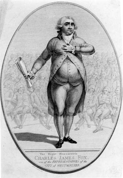 De Zeer Eerwaarde Charles James Fox (1749-1806) een van de Vertegenwoordigers van de Stad Westminster, gegraveerd door Thomas Trotter door Joshua after Cristall