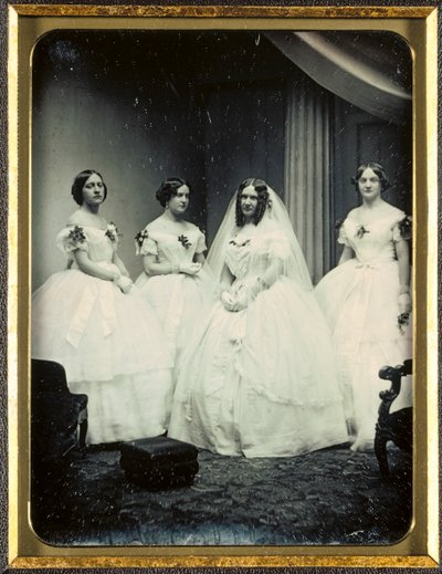 Een Bruid en haar Bruidsmeisjes, 1851 of later door Josiah Johnson Hawes