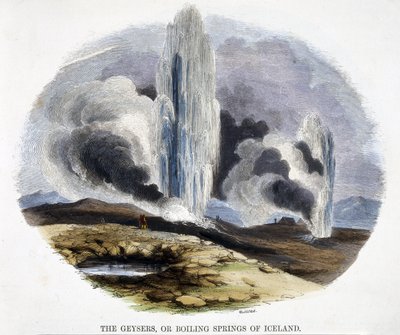 De Geisers of Kokende Bronnen van IJsland, uit Verschijnselen van de Natuur, 1849 door Josiah Wood Whymper