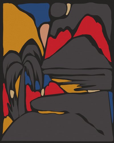 Abstract tropisch landschap door Josie George