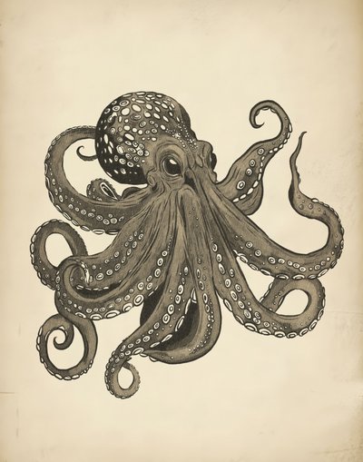 Elegante vintage octopus door Josie George