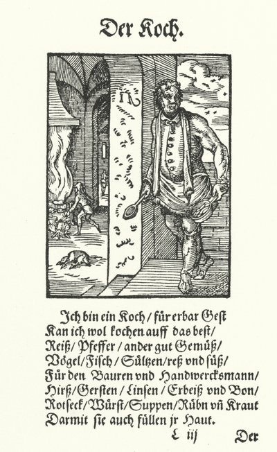 De kok (gravure) door Jost (after) Amman