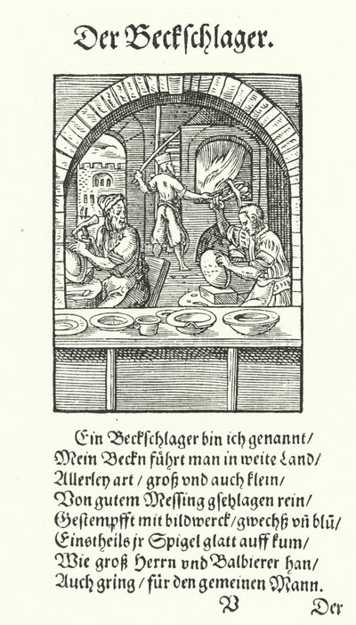 De schotelmaker (gravure) door Jost (after) Amman