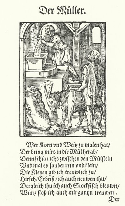 De molenaar (gravure) door Jost (after) Amman