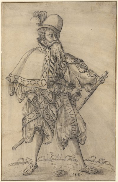Een officier met de rang van “Oberster Feldprofoss” in het keizerlijke leger door Jost Amman