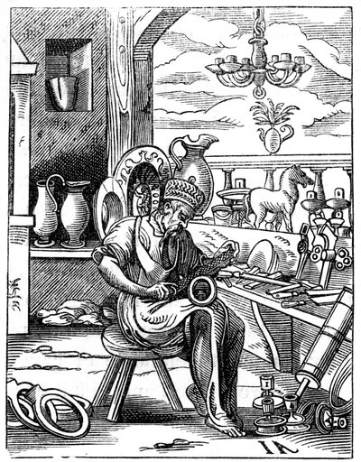 Kopermaker, 16e eeuw, 1849 door Jost Amman