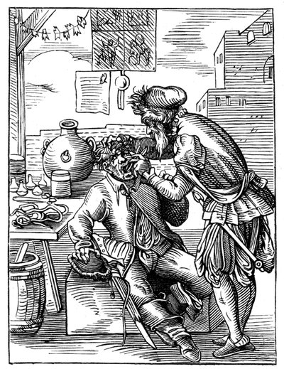 Tandarts, 16e eeuw 1849 door Jost Amman