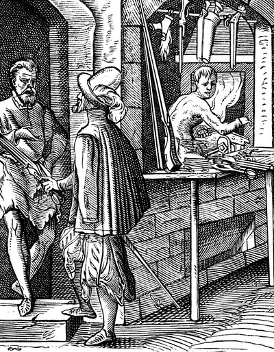 Haakbusschutter of handkanonmaker, ca. 1559-1591 door Jost Amman