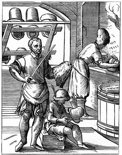Hoedenmaker, 16e eeuw 1849 door Jost Amman