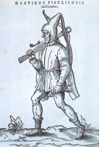 Boer van Cantabrico Berg, door Jost Amman, Spanje 16e eeuw gravure door Jost Amman