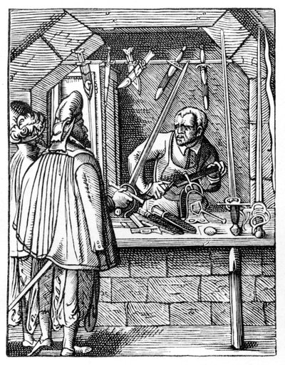 Zwaardmaker, c1559-1591 door Jost Amman