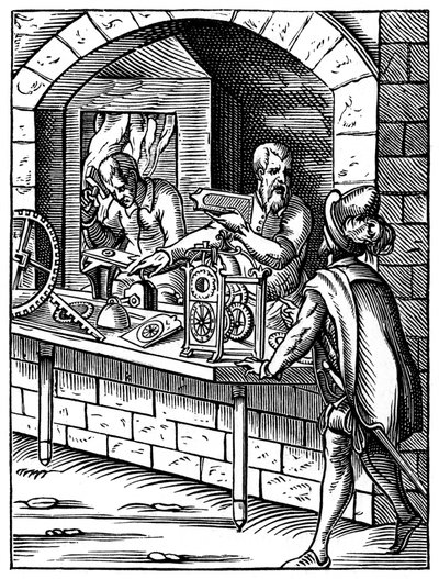 De klokkenmaker, 16e eeuw, 1870 door Jost Amman