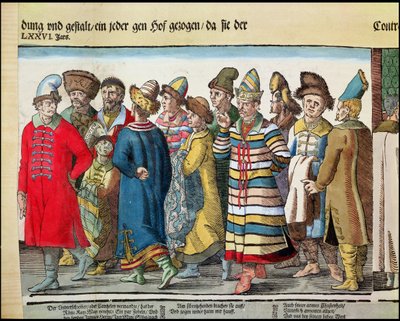 De Grote Ambassade van Ivan IV van Rusland naar de Heilige Roomse Keizer in Regensburg in 1576 (detail) door Jost Amman