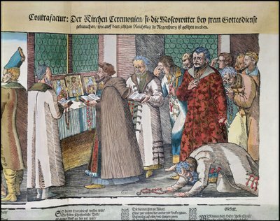 De Grote Ambassade van Ivan IV van Rusland naar de Heilige Roomse Keizer in Regensburg in 1576 (detail) door Jost Amman