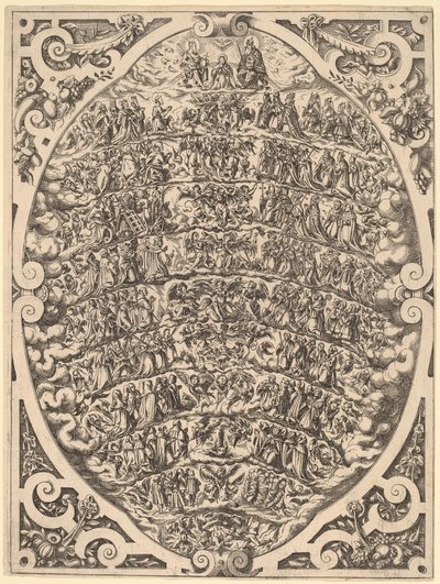 De Hiërarchie van de Hemelen door Jost Amman