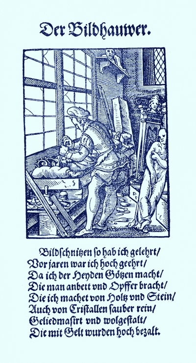 De beeldhouwer door Jost Amman