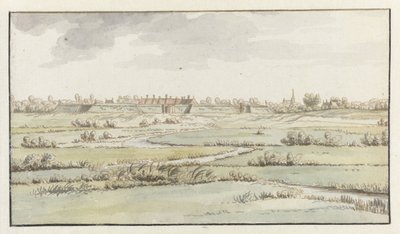 Gezicht op het Fort Sint-Michiel, nabij 