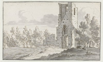 De ruïne van de kapel van Eik en Duinen bij Den Haag door Josua de Grave