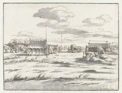 Kampement van het leger van Willem III bij Leuven door Josua de Grave