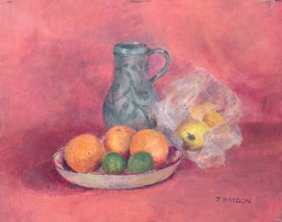 Stilleven van fruit en kruik door Joyce Haddon