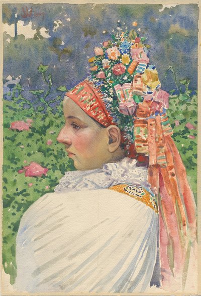 Slowaakse bruid door Joza Uprka (1861-1940) door Joža Uprka