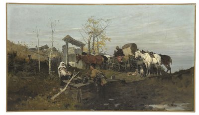 Gesprek bij de bron, 1877 door Jozef Brandt