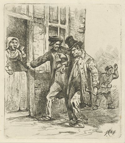 Twee dronkaards door Jozef Hoevenaar
