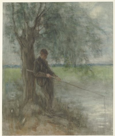Een hengelaar door Jozef Israëls