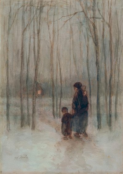 Avond in het bos door Jozef Israëls