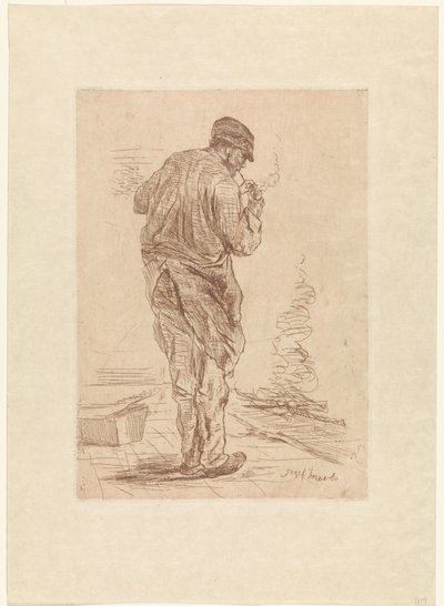 Pijprokende man door Jozef Israëls