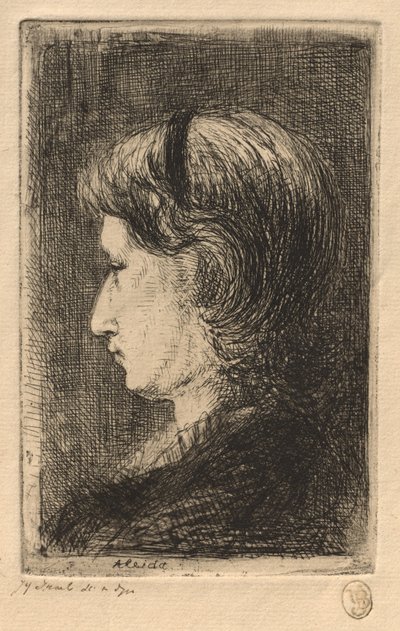 Portret van mevrouw Israëls, 1875 door Jozef Israëls