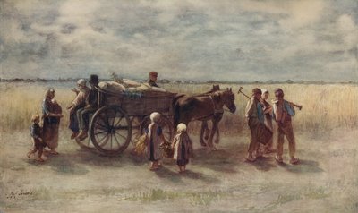 Aardappeloogst, 1844, ca. 1915 door Jozef Israëls