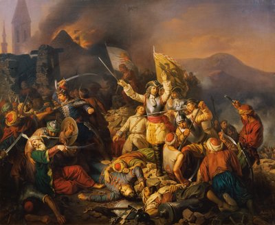 De herovering van Buda, 1686, 1858 door Jozsef Molnar