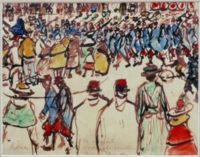 Het Vertrek. Ze gaan naar het Station door József Rippl Rónai