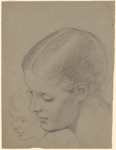 Studies van een Vrouwelijk Hoofd [recto] door Jr. Enoch Wood Perry
