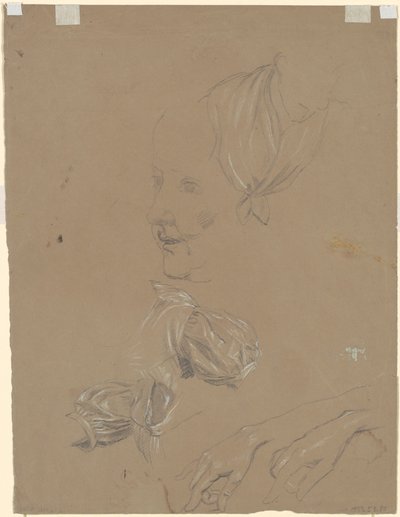 Studies van een vrouw en haar jurk door Jr. Enoch Wood Perry