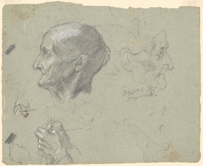 Studies van een Bejaarde Vrouw die Breidt door Jr. Enoch Wood Perry