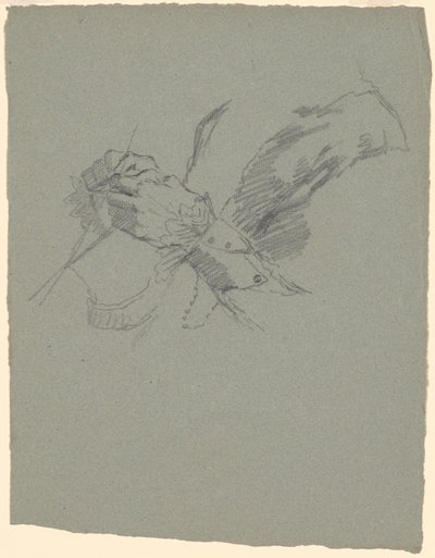 Studie van Handen die Breien door Jr. Enoch Wood Perry