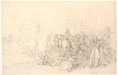 Fransen bivakkeren op het slagveld na een slag door Jørgen V. Sonne