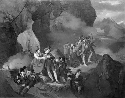 Tiroolse vechten tegen de Fransen in de bergen door Jørgen V. Sonne