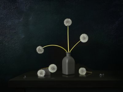 Stilleven met paardenbloemen door Juan Antonio Palacios
