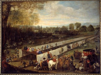 De jacht van Tabladillo in Aranjuez door Juan Bautista Martinez del (attr. to) Mazo