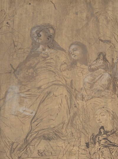 Studies voor de tenhemelopneming van de Maagd, 1657-60 door Juan Carreño de Miranda
